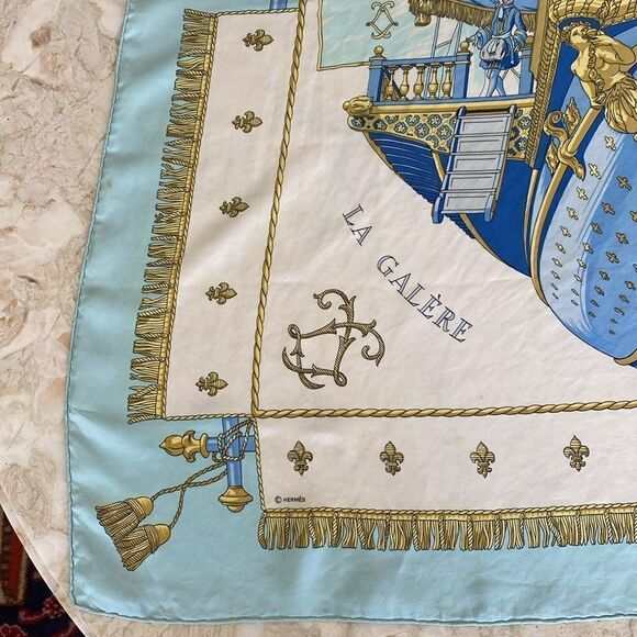 Hermes Vue du Carrosse de La Galere La Reale Silk Scarf 90cm - Picture 12 of 15